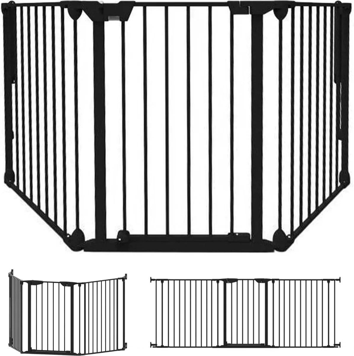 Configure Gate Veiligheidshekje 3 Panelen | Room Divider | Traphekje | Hondenhekje | 64 t/m 197,5 cm van Noma in Zwart – productfoto