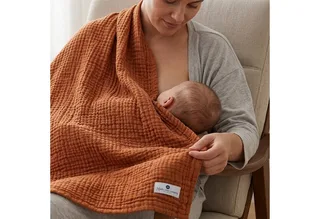 Babydecke Babydecke Musselin Kuscheldecke Puckdecke Baby & Neugeborene, Nordic Coast Company, Sommerdecke, Puck-u. Stilltuch, Einschlagdecke, Baumwolle atmungsaktiv van Nordic Coast Company in Rood – productfoto 5 van 5
