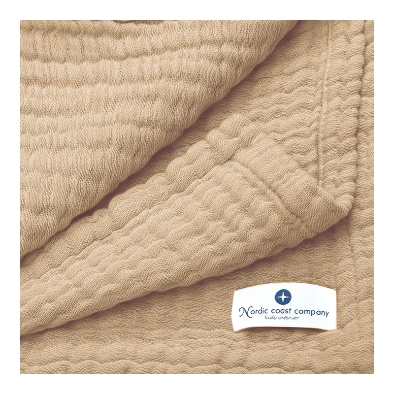 Babydecke Musselin 75x75 cm van Nordic Coast Company in Beige, 80 × 80 mm – productfoto 1 van 3