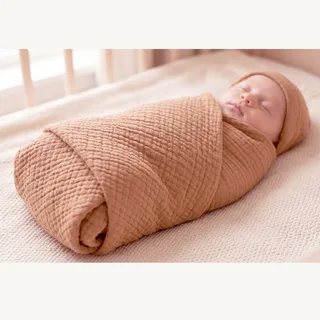 Babydecke Musselin 75x75 cm by Nordic Coast Company in Beige, 80 × 80 mm – product photo 3 of 3