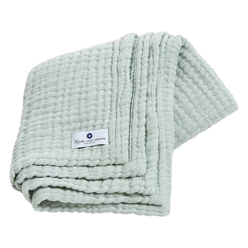 Babydecke Musselin 75x75 cm von Nordic Coast Company in Grün, 75 × 75 mm – Produktfoto