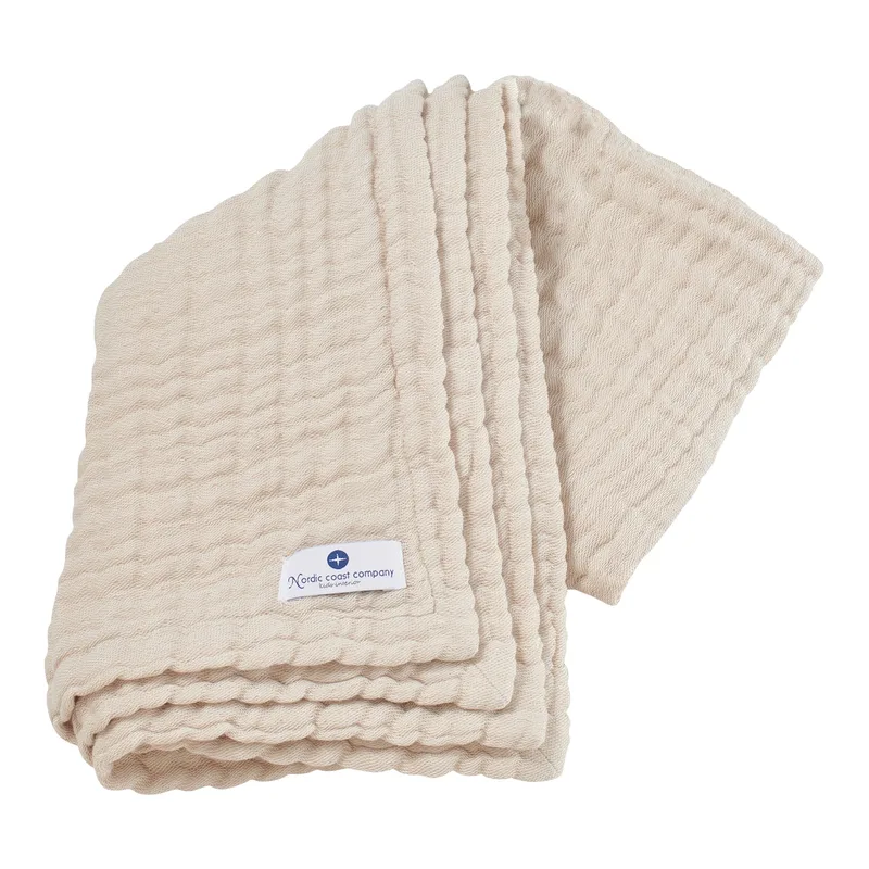 Babydecke Musselin 75x75 cm van Nordic Coast Company in Naturel, 75 × 75 mm – productfoto