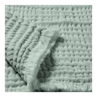 Babydeken mousseline franjes 80x80cm van Nordic Coast Company in Groen, 80 × 80 mm – productfoto 1 van 3