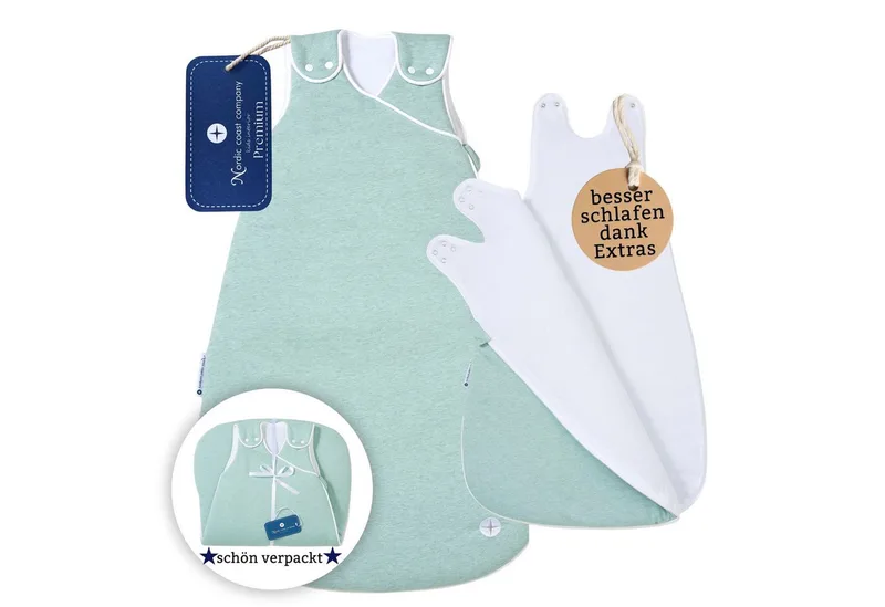 Babyschlafsack, mitwachsend & atmungsaktiv I waschbar I Baumwolle I Grau van Nordic Coast Company in Groen – productfoto