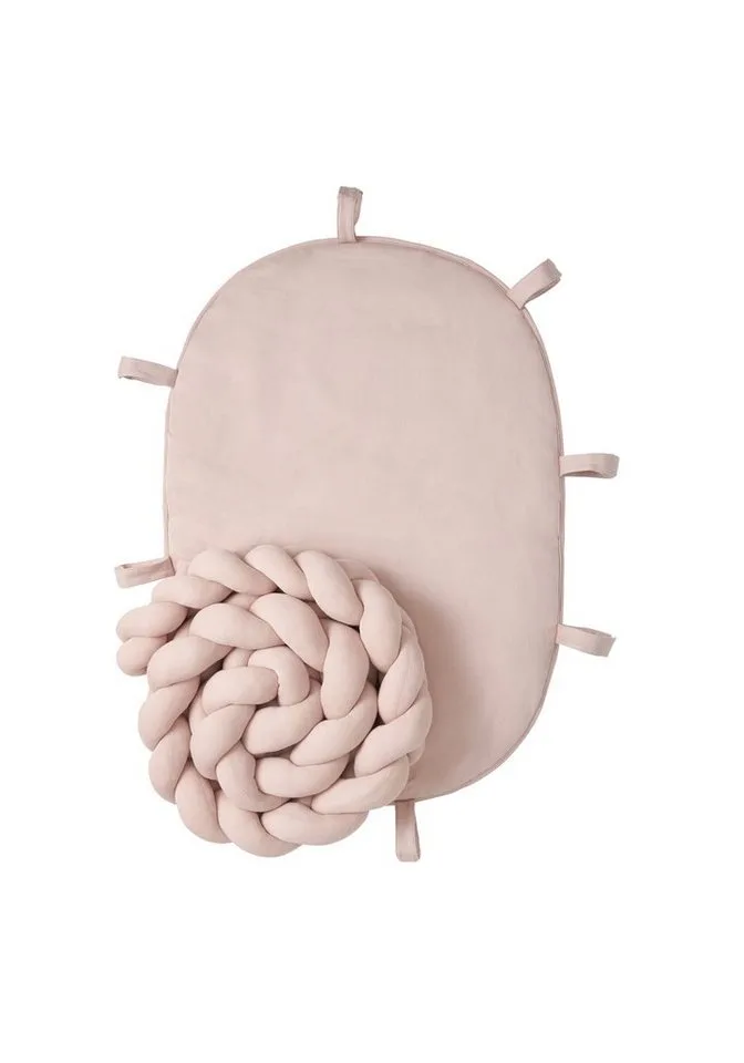 Kuschelnest Bettnest Reisebett Cocoon Moseskorb Bettnest, 3in1: Bettschlange geflochten+Krabbeldecke+Babynest, TÜV getestet de Nordic Coast Company en Rose – photo produit 5 sur 5