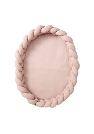 Kuschelnest Bettnest Reisebett Cocoon Moseskorb Bettnest, 3in1: Bettschlange geflochten+Krabbeldecke+Babynest, TÜV getestet de Nordic Coast Company en Rose – photo produit 1 sur 5