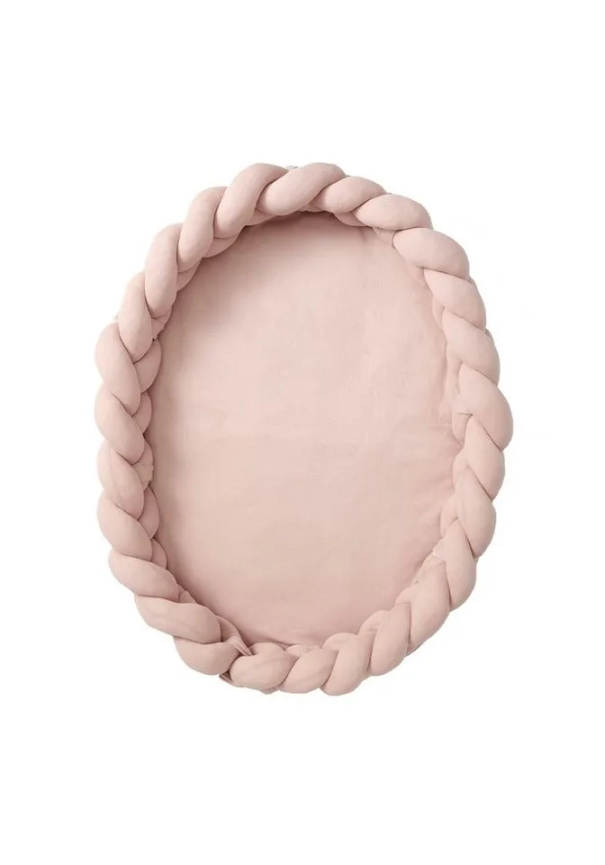 Kuschelnest Bettnest Reisebett Cocoon Moseskorb Bettnest, 3in1: Bettschlange geflochten+Krabbeldecke+Babynest, TÜV getestet de Nordic Coast Company en Rose – photo produit 1 sur 5