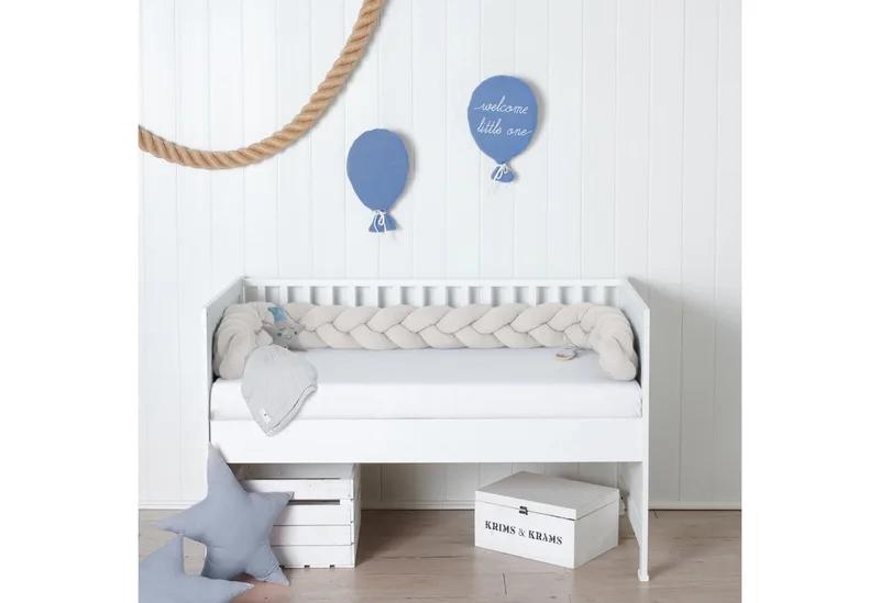 Nestchenschlange XXL Bettschlange geflochten, Bettschlange, Bettumrandung Babybett, Alternative zum Bettnestchen laborgeprüft 180cm, 200cm oder 300cm by Nordic Coast Company in Beige – product photo 2 of 3