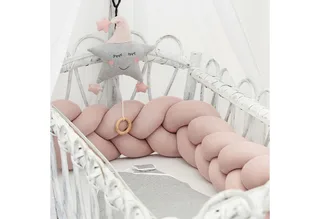 Nestchenschlange XXL Bettschlange geflochten, Bettschlange, Bettumrandung Babybett, Alternative zum Bettnestchen laborgeprüft 180cm, 200cm oder 300cm de Nordic Coast Company en Rose – photo produit 2 sur 5