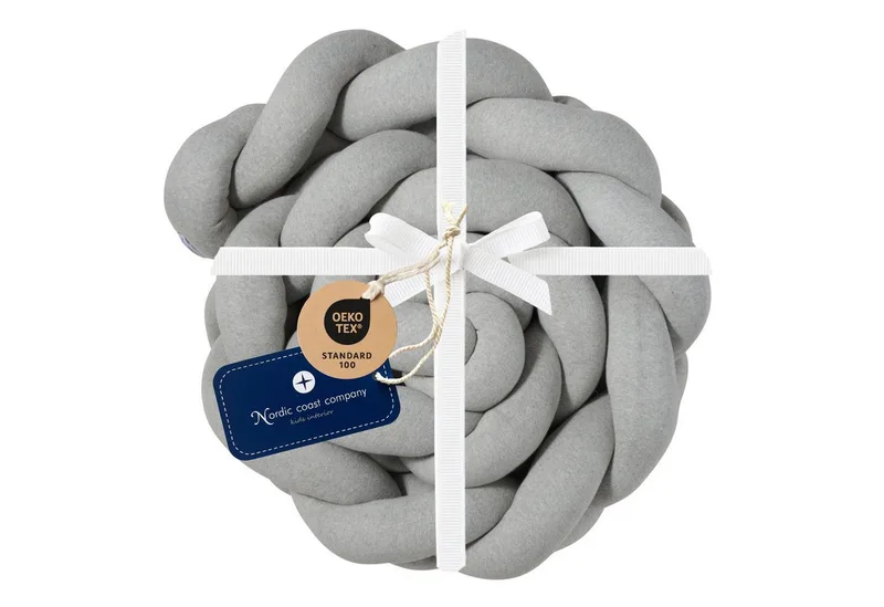 Nestchenschlange XXL Bettschlange geflochten, Bettschlange, Bettumrandung Babybett, Alternative zum Bettnestchen laborgeprüft 180cm, 200cm oder 300cm de Nordic Coast Company en Gris – photo produit 1 sur 3