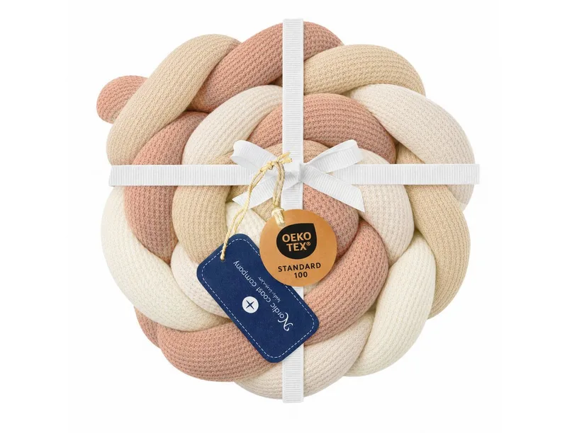 Nestchenschlange XXL Bettschlange geflochten, Bettschlange, Bettumrandung Babybett, Alternative zum Bettnestchen laborgeprüft 180cm, 200cm oder 300cm van Nordic Coast Company in Beige – productfoto 1 van 5