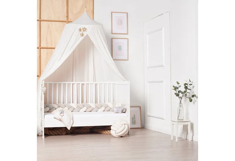 Nestchenschlange XXL Bettschlange geflochten, Bettschlange, Bettumrandung Babybett, Alternative zum Bettnestchen laborgeprüft 180cm, 200cm oder 300cm van Nordic Coast Company in Beige – productfoto 2 van 5