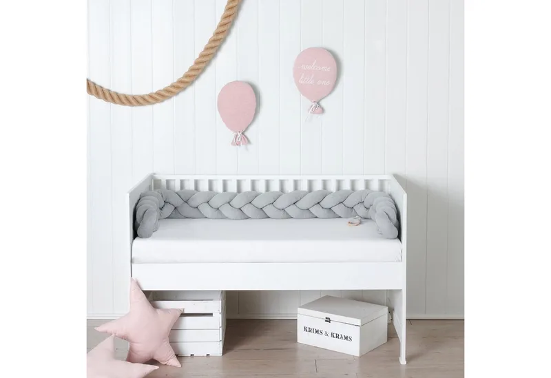 Nestchenschlange XXL Bettschlange geflochten, Bettschlange, Bettumrandung Babybett, Alternative zum Bettnestchen laborgeprüft 180cm, 200cm oder 300cm de Nordic Coast Company en Gris – photo produit 2 sur 3