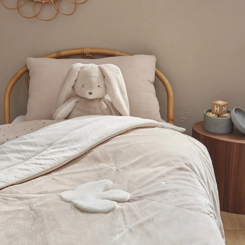 B&M Deken – 75x100 cm – Polyester (Velvet) – Bali en Snow de Noukie's en Blanc – photo produit