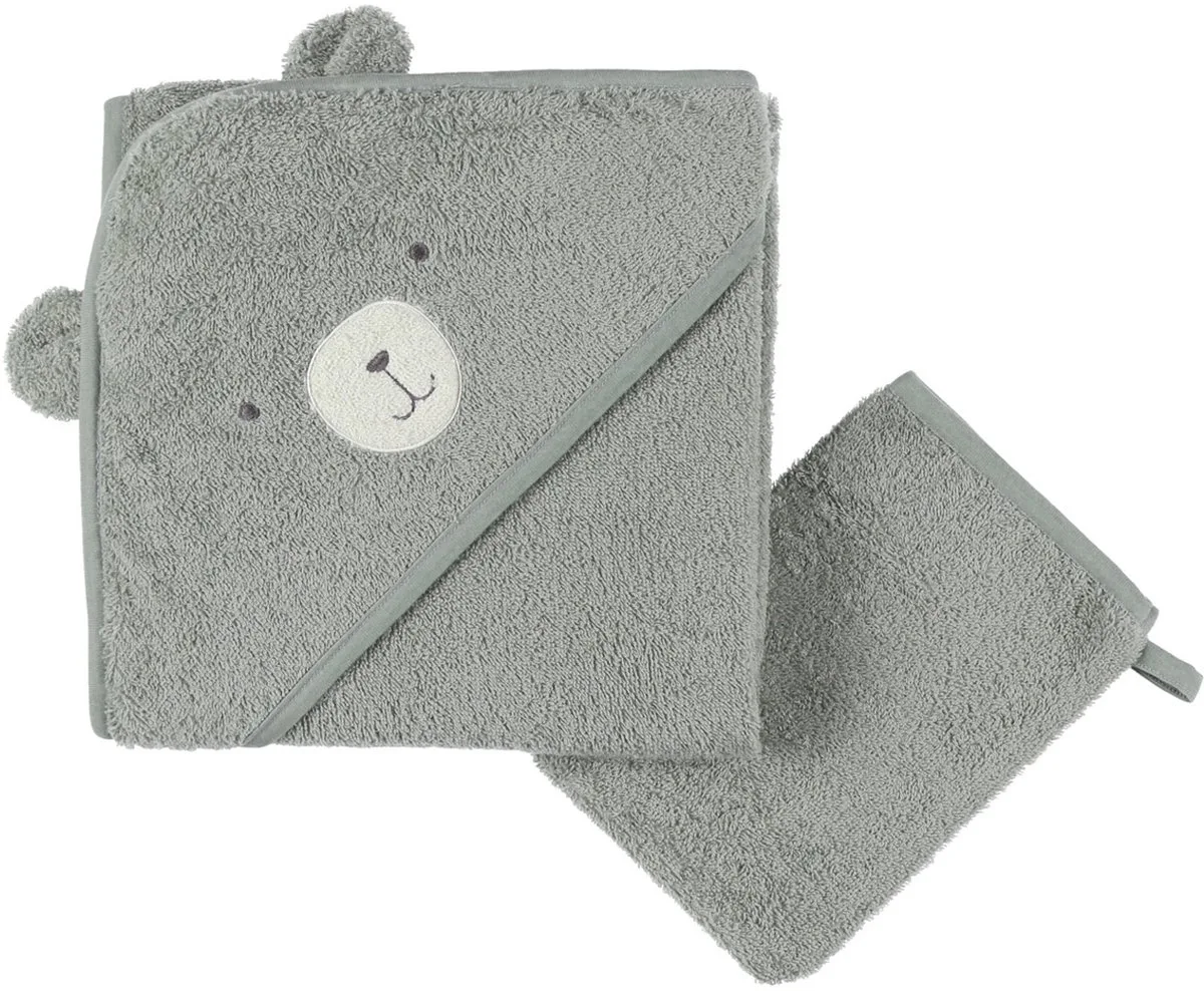 F&O Badcape - 75 x 75 cm - Badstof van Noukie's in Groen – productfoto