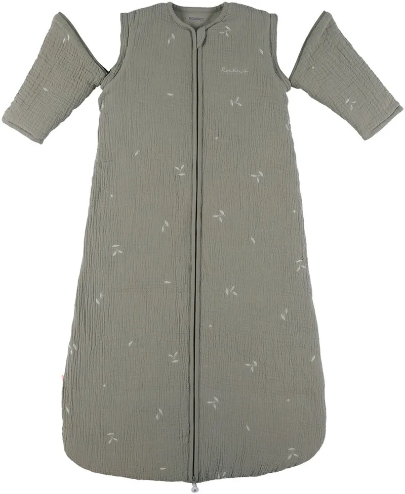 F&O Slaapzak Met Borduursel - Maat 100 cm - Gewatteerde Mousseline - Kaki by Noukie's in Brown – product photo