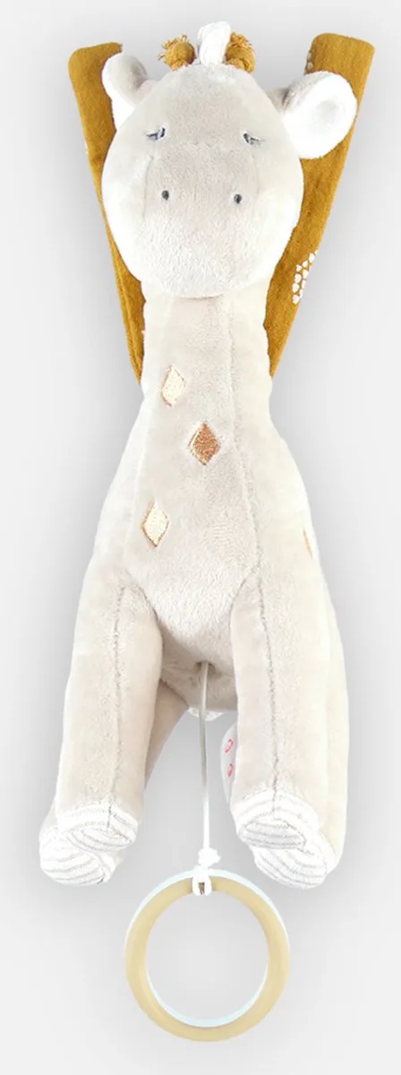 Muzikale aktiviteiten knuffel , Giraf in oker geel de Noukie's en Beige – photo produit