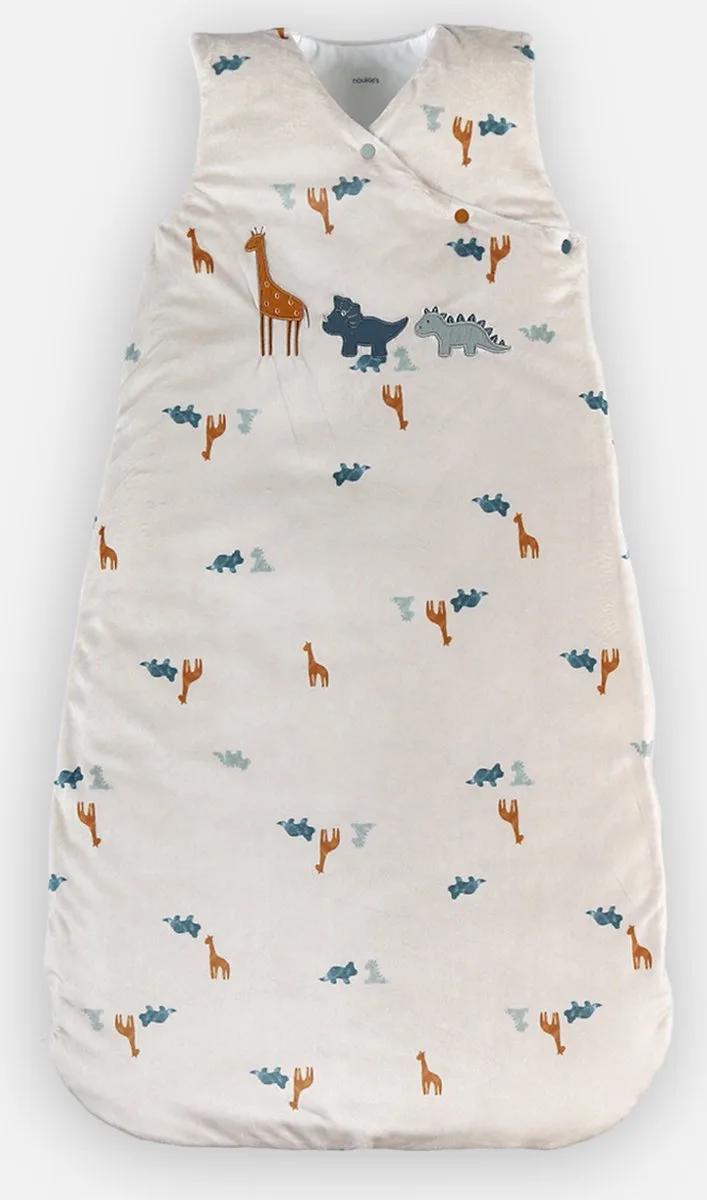 Slaapzak - Baby's - Veloudoux - Dino's - 100cm - TOG 2.0 - 3.0 van Noukie's in Beige multicolor – productfoto