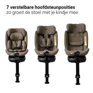 Autostoel Novi Donna Premium I-size 360° Dark Taupe van Novi Baby – productfoto 3 van 4