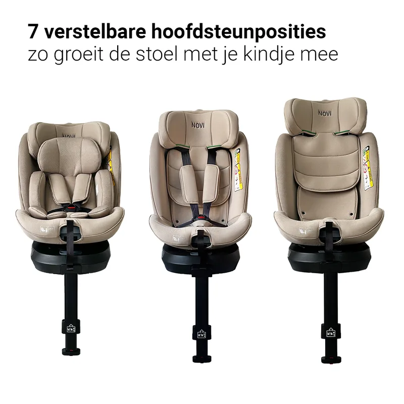 Autostoel Novi Donna Premium Limited Edition I-size 360° Cashmere Beige van Novi Baby – productfoto 3 van 4