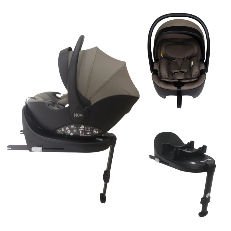 Autostoel Novi Jacky Pro 360° V2 I-Size Basic Taupe & Base van Novi Baby – productfoto 1 van 4