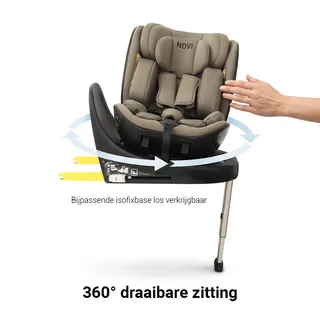 Autostoel Novi Joey Pro 360° Dark Taupe van Novi Baby – productfoto 2 van 4