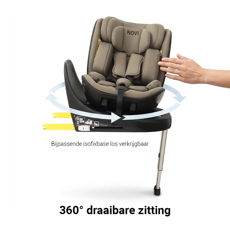 Autostoel Novi Joey Pro 360° Dark Taupe van Novi Baby – productfoto 2 van 4