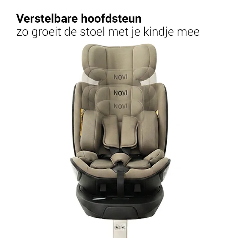 Autostoel Novi Joey Pro 360° Dark Taupe van Novi Baby – productfoto 4 van 4