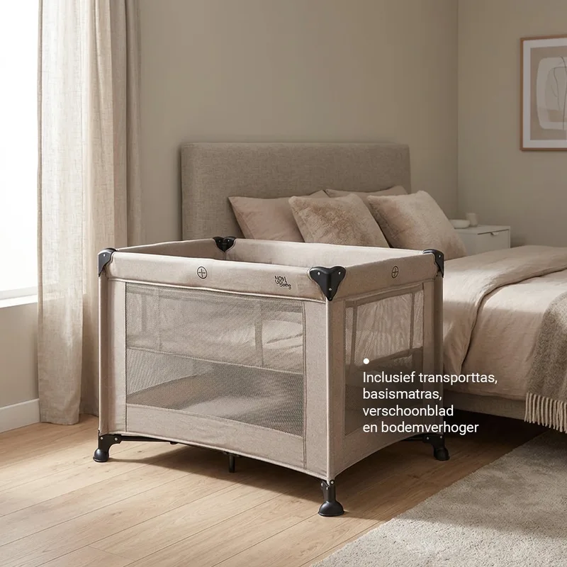 Campingbed/Box Novi Nolan Luxe Air+ Sand Melange van Novi Baby – productfoto 2 van 4