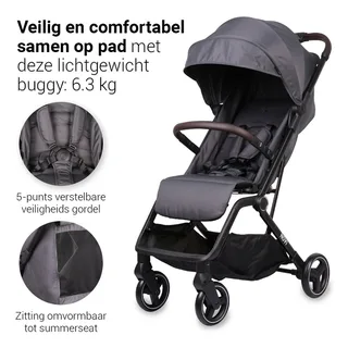 Cloud Go Buggy - Donker - Inclusief transporttas von Novi Baby in Grau – Produktfoto 2 von 4