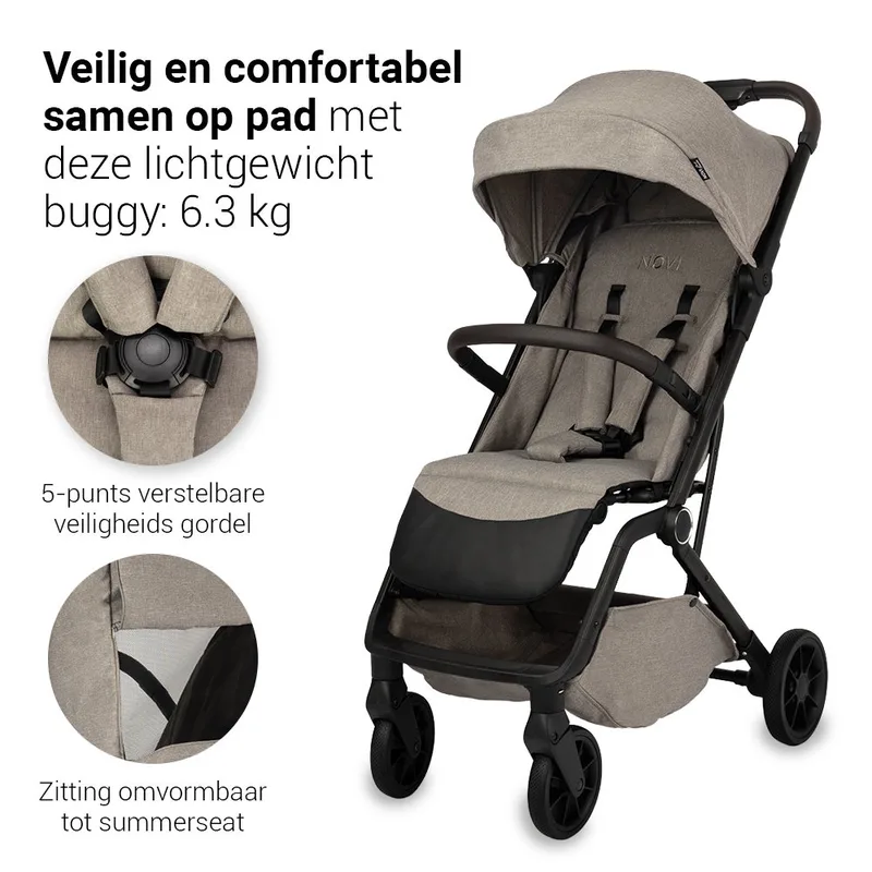 Cloud Premium Buggy - Melange von Novi Baby in Hazel – Produktfoto 2 von 4