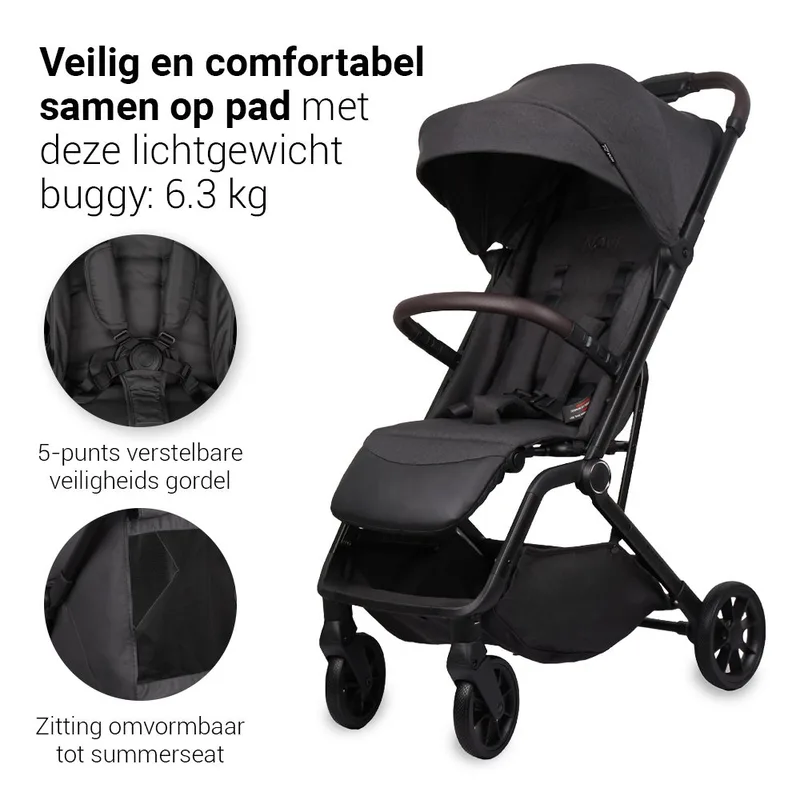 Cloud Premium Buggy - Melange von Novi Baby in Schwarz – Produktfoto 2 von 4