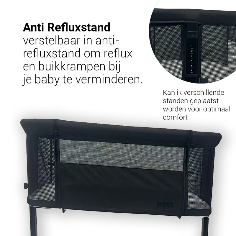 Co-Sleeper Novi Kyan Luxe Black Melange van Novi Baby – productfoto 3 van 4