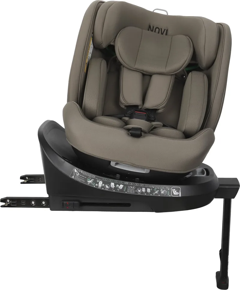 David 3.0 Premium Autostoel - I-Size - 360° draaibaar - Donker - Geschikt vanaf de geboorte tot 150 cm by Novi Baby in Taupe – product photo