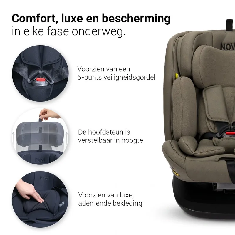 Goliath Premium Autostoel - I-Size - Draaibaar - Dark Chocolat by Novi Baby in Bruin Premium – product photo 2 of 4