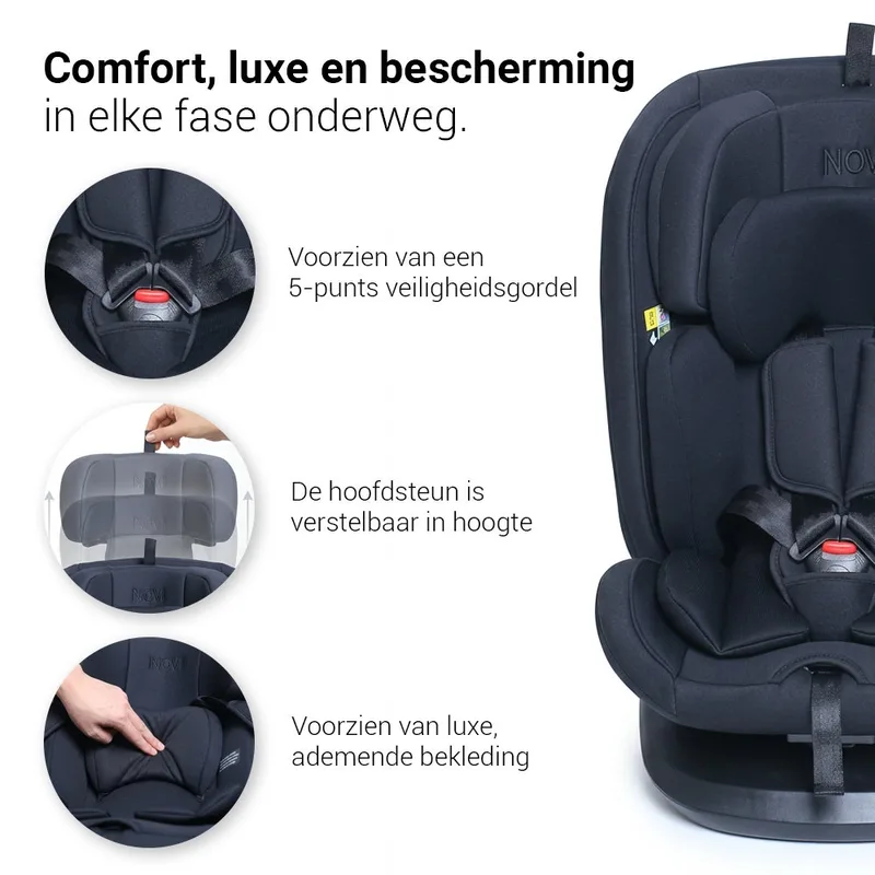 Goliath Premium Autostoel - I-Size - Draaibaar - Zwart by Novi Baby in Zwart Premium – product photo 2 of 4