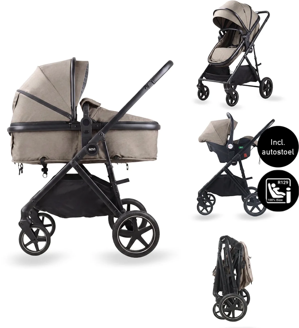 Jaxx 3-in-1 Autostoel van Novi Baby in Bruin – productfoto