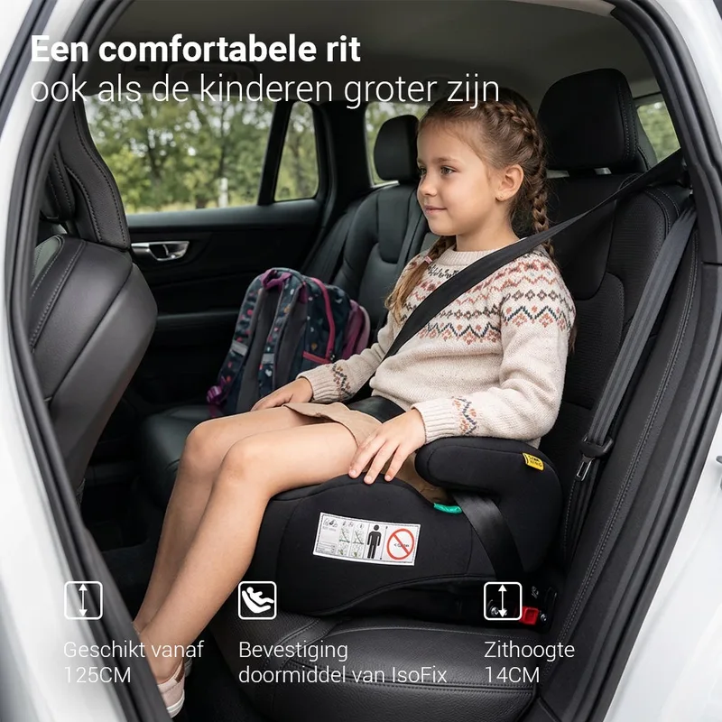 Jimm V2 Booster - I-Size Zitverhoger - Isofix - Zwart by Novi Baby in All Black – product photo 2 of 4