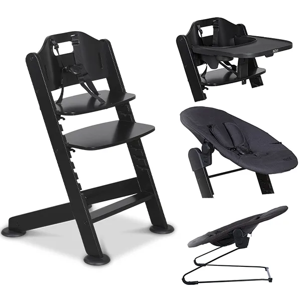 Kinderstoel Novi 1-2 Grow Black/Black Melange van Novi Baby – productfoto 1 van 4
