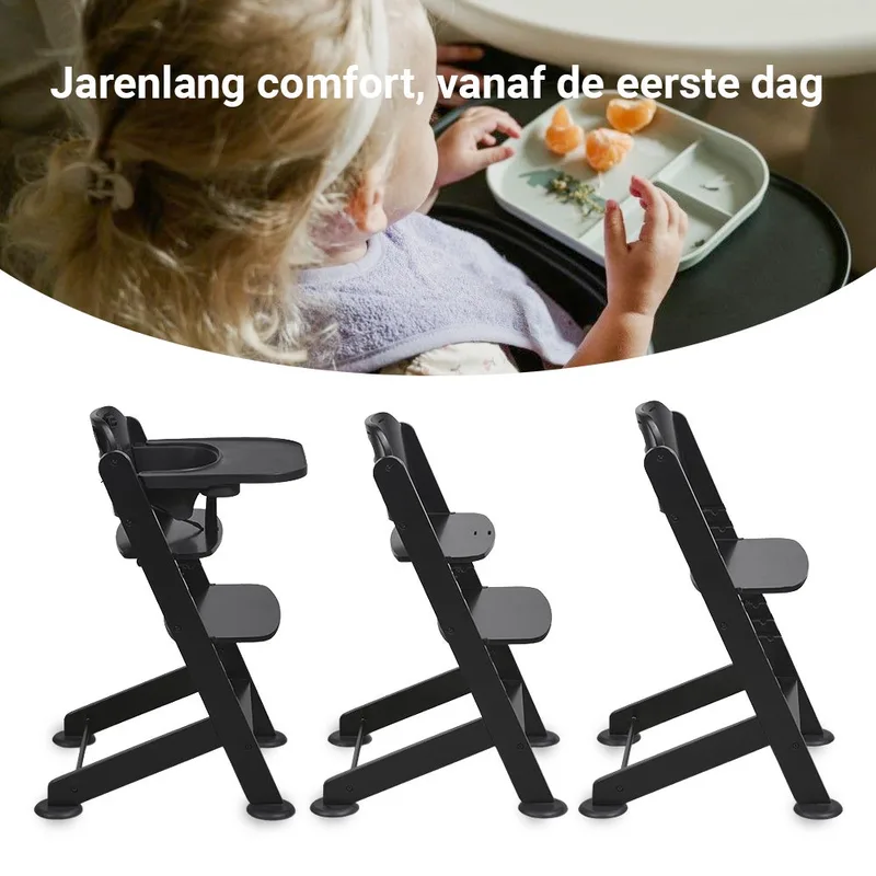 Kinderstoel Novi 1-2 Grow Black/Sand Melange van Novi Baby – productfoto 3 van 4
