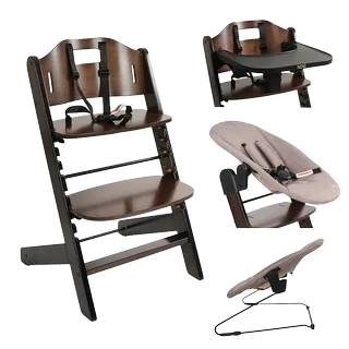 Kinderstoel Novi 1-2-Grow Complete Walnut/Hazel Melange V2 van Novi Baby – productfoto 1 van 4