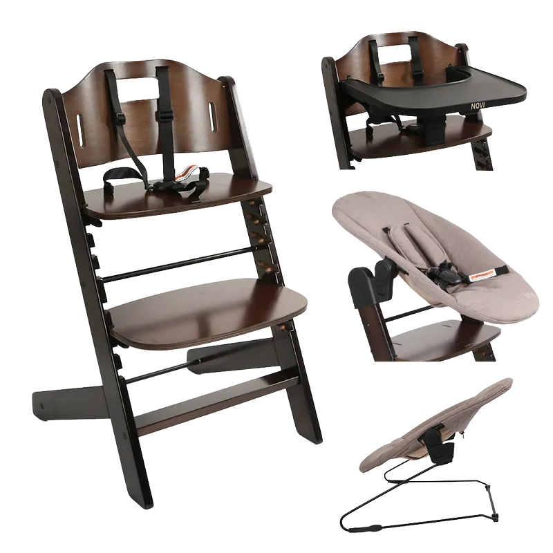 Kinderstoel Novi 1-2-Grow Complete Walnut/Hazel Melange V2 van Novi Baby – productfoto 1 van 4