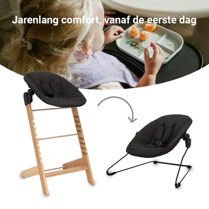 Kinderstoel Novi 1-2 Grow Natural/Black Melange van Novi Baby – productfoto 3 van 4