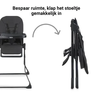 Kinderstoel Novi Mila Black Melange van Novi Baby – productfoto 3 van 4