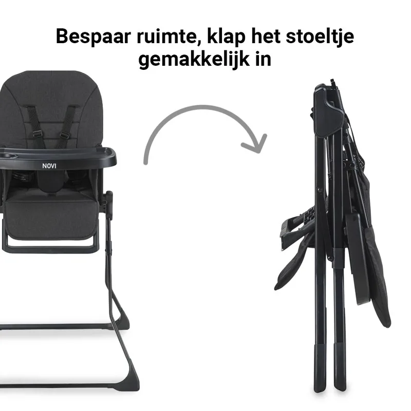Kinderstoel Novi Mila Black Melange van Novi Baby – productfoto 3 van 4