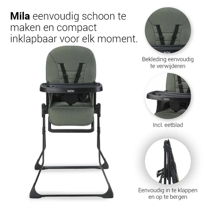 Kinderstoel Novi Mila Green Melange fra Novi Baby – produktbillede 2 af 4