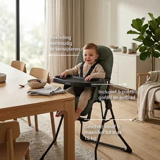 Kinderstoel Novi Mila Green Melange fra Novi Baby – produktbillede 4 af 4