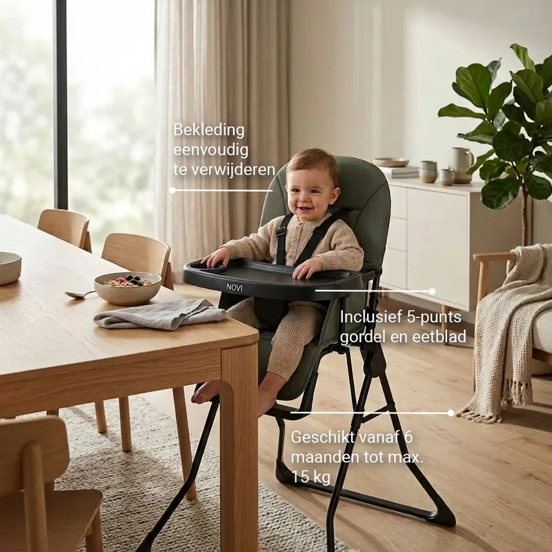 Kinderstoel Novi Mila Green Melange fra Novi Baby – produktbillede 4 af 4
