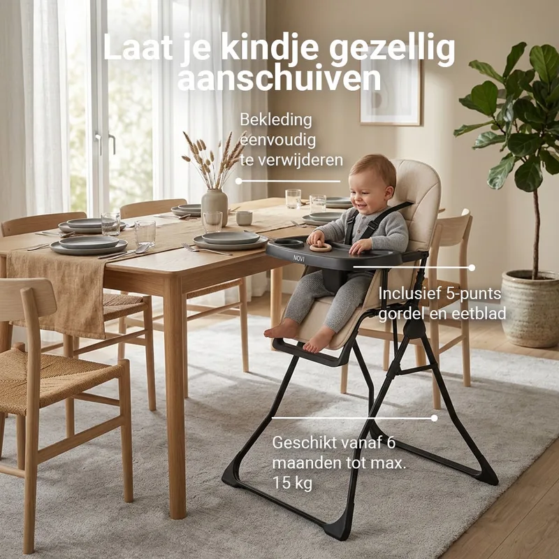 Kinderstoel Novi Mila Sand Melange van Novi Baby – productfoto 4 van 4