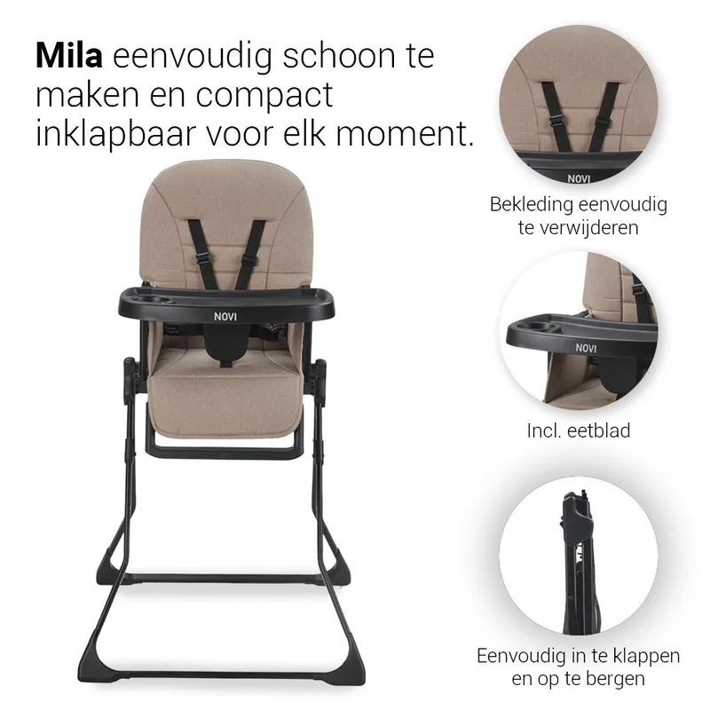 Kinderstoel Novi Mila Sand Melange van Novi Baby – productfoto 2 van 4